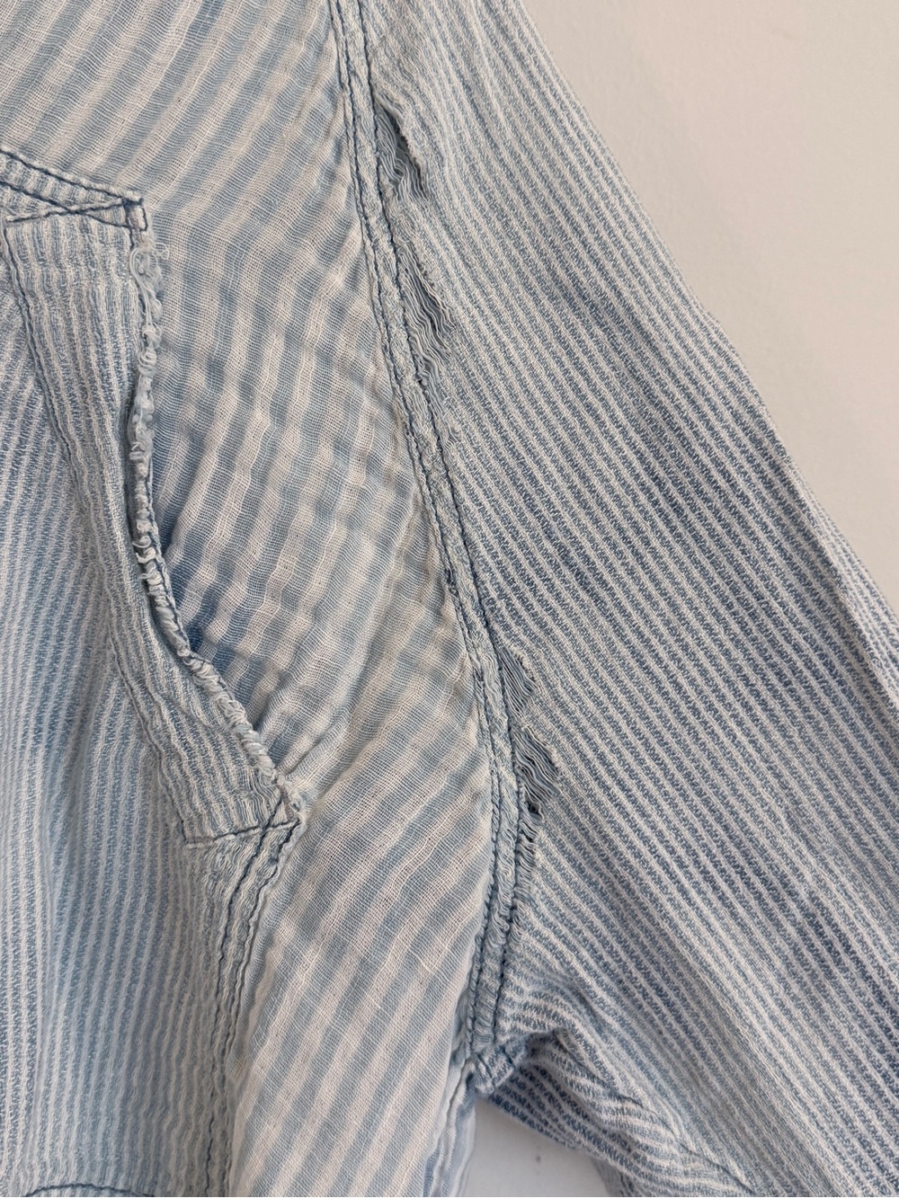We The Free Light Blue Striped Casual Button-Down Shirt - Picture 8 of 11